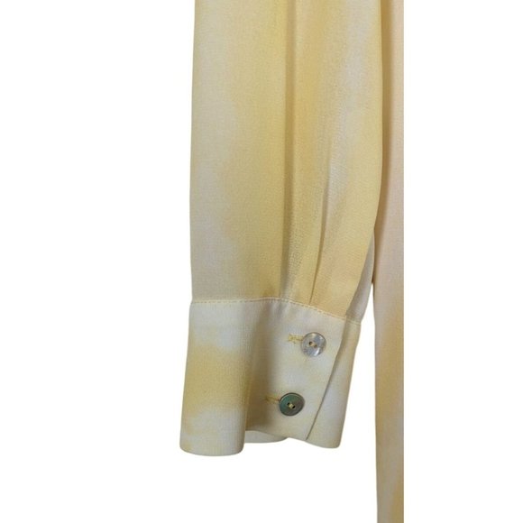 Soft Surroundings long sleeve button up yellow long length blouse size M - Picture 5 of 8